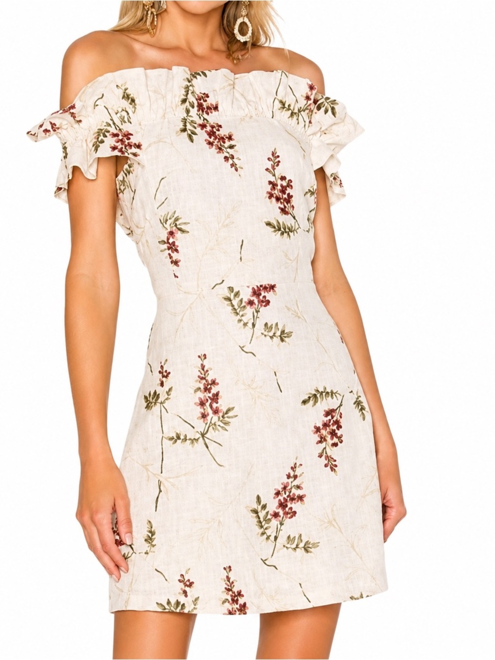 REBECCA TAYLOR LINEN EMBROIDERED DRESS